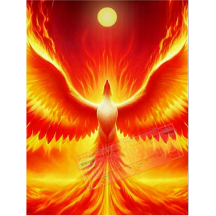 爆款中国风火凤凰朱雀涅槃重生装饰贴画玄关书房商铺办不干胶贴纸