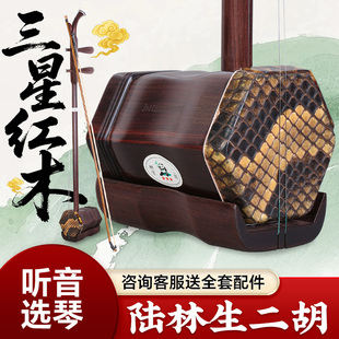 陆林生二胡三星红木二胡无锡林生二胡红木成人专业演奏六角二胡琴