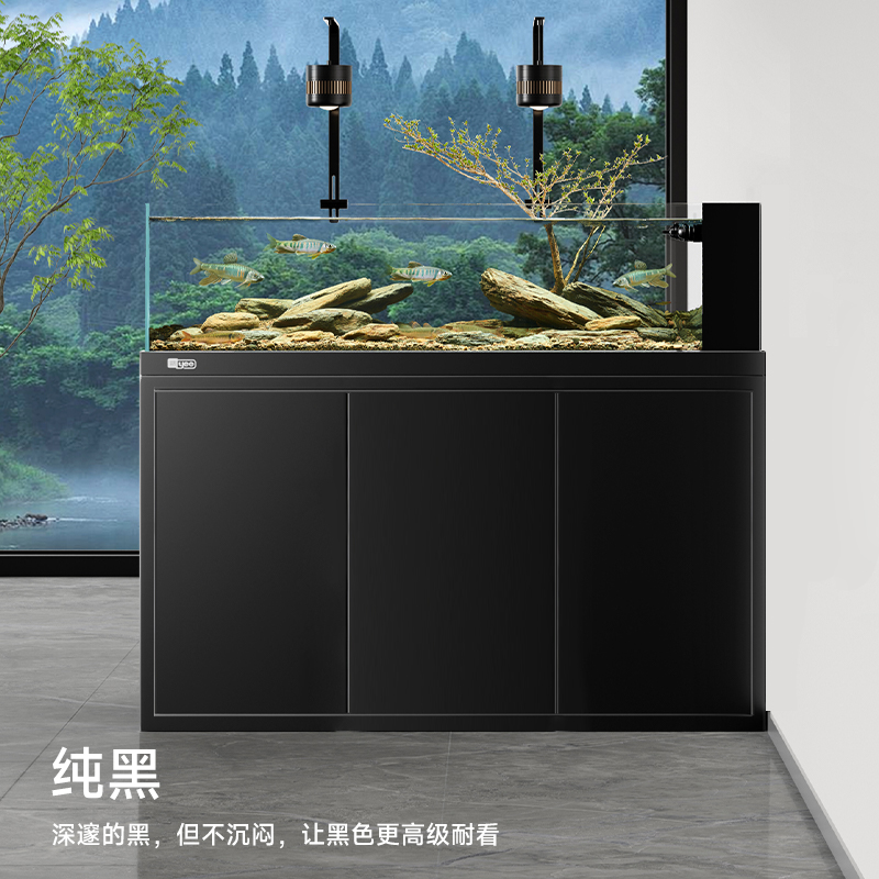 yee原生态野采溪流缸2025新款侧溢流一体生态缸底滤金晶超白鱼缸