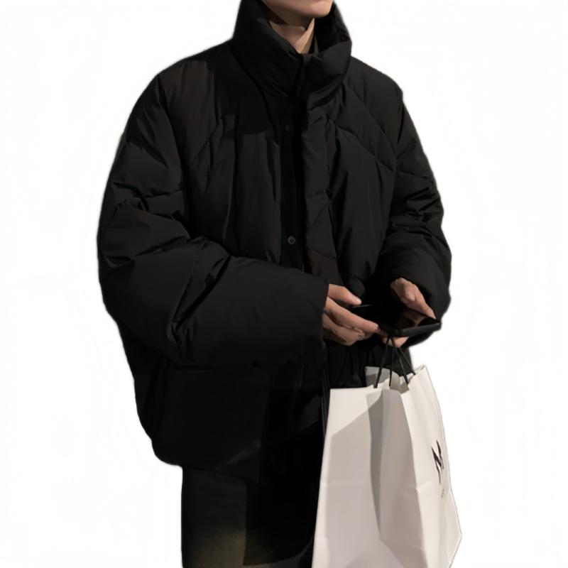 25冬装新款男装加厚宽松棉服外套休闲纯立领棉衣A106-1-2700-p85，男装棉衣，电商A106-1