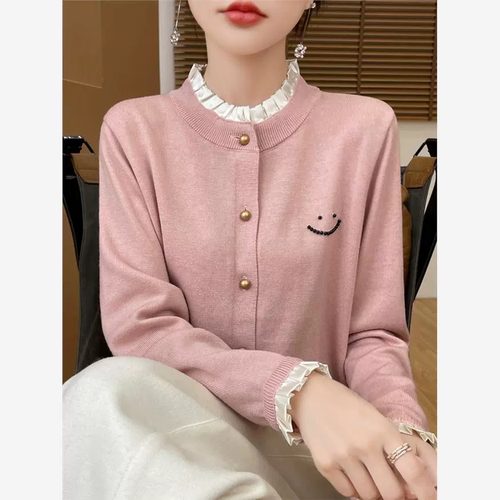 新款高级木耳边小香风上衣