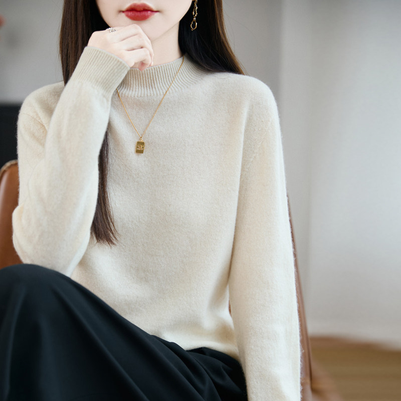 一线成衣2025秋冬打底衫女装可外穿半高领毛衣内搭配大衣中领毛衣