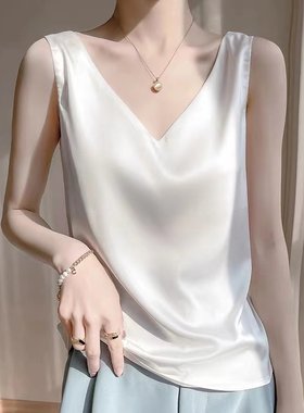 春夏新款V领真丝吊带无袖