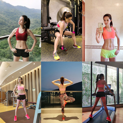 李若彤健身海报定做女明星好身材马甲线腹肌励志健身馆装饰墙贴画
