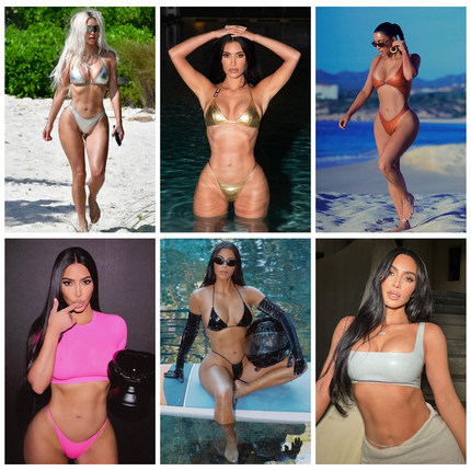 Kim Kardashian海报定做女生瘦身励志墙贴画卡戴珊细腰蜜桃臀挂画