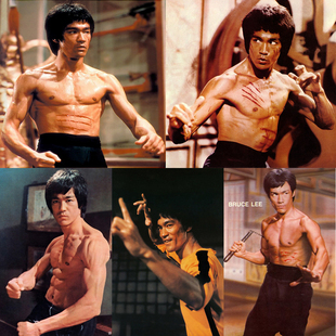 李小龙海报定做李小龙功夫励志健身肌肉房间卧室宿舍装饰墙贴挂画