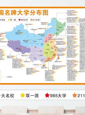 全国重点高校分布图高中班级文化墙励志装饰画985211大学地图墙贴