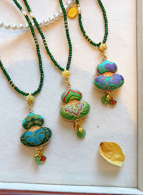 2026成品纯手工礼品挂饰宋锦葫芦项链男女吊坠非遗新中式国风衣链