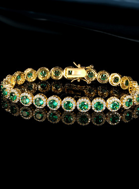 2025款女式铜镶嵌锆石手链八字扣5mm网球手链亚马逊爆款轻奢手串