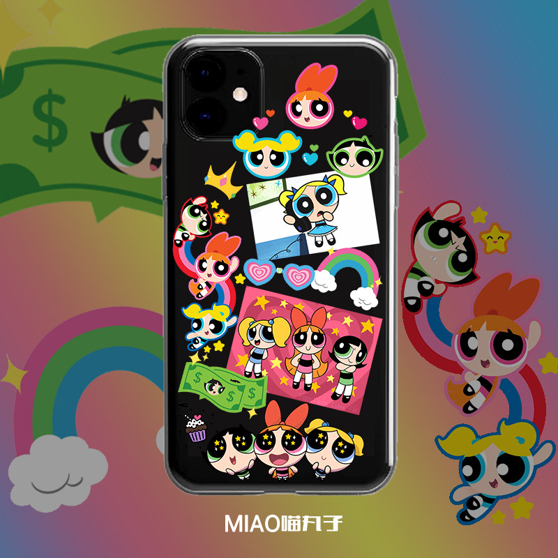 原创飞天小女警卡通tpu手机壳