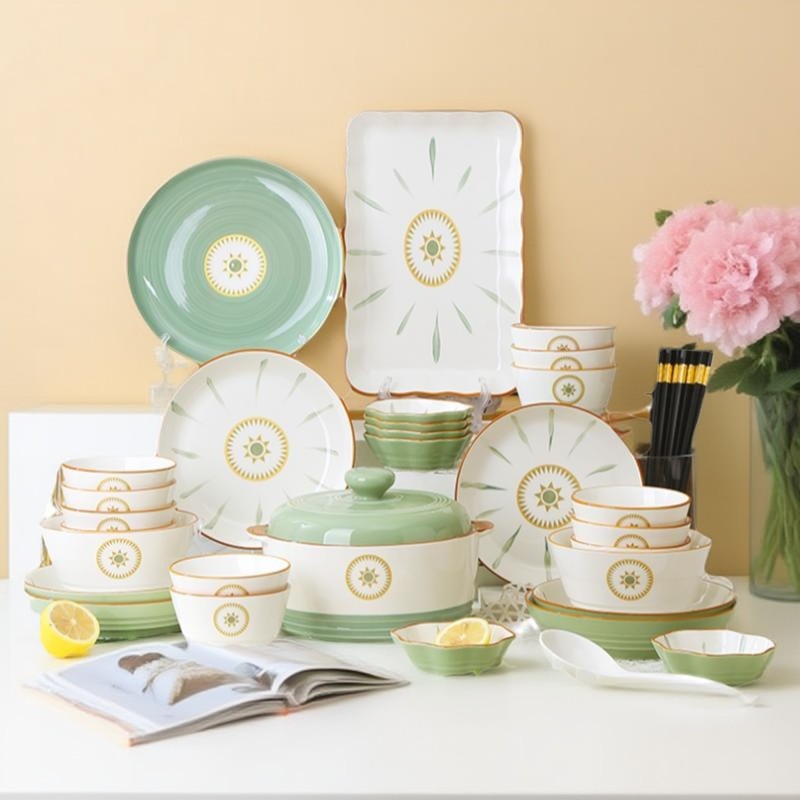 裕行碗碟套装家用2023新款陶瓷餐具北欧风碗筷盘子乔迁高级感碗具,餐饮具,碗,淘宝优惠券,粉丝福利购,淘宝优惠卷