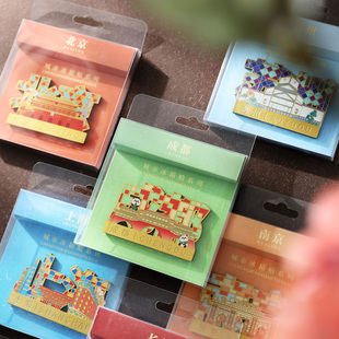 软磁金属冰箱贴磁吸创意家居装饰潮玩城市地标建筑景区纪念品北京成都杭州南京上海深圳旅行伴手礼文创小礼品