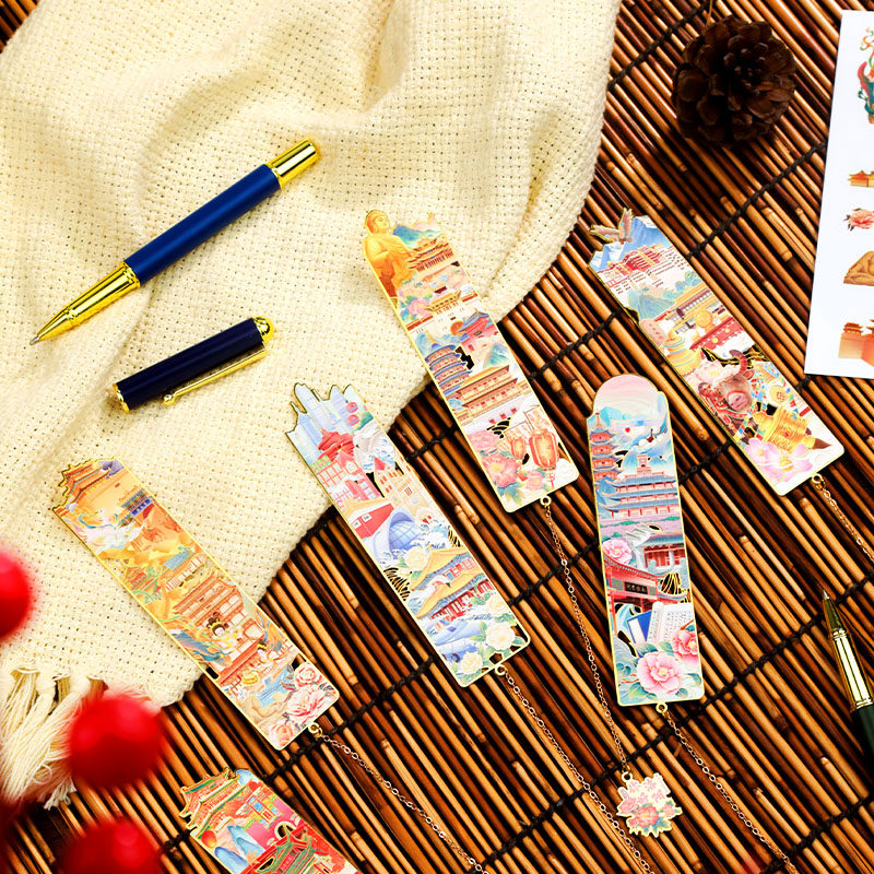 城市地标建筑镂空金属书签礼盒旅游打卡纪念品文创礼品北京上海广州南京杭州武汉重庆甘肃青岛西藏旅行伴手礼