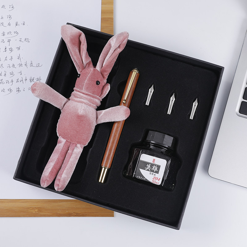중국어 골동품 서명 펜 선물 상자 절묘한 나무 상자 단단한 나무 펜 홀더 젤 펜 흑단 자단 펜 학생 성인 연습 서예 스승의 선물 스승의 날을 기념하기 위해 맞춤 조각