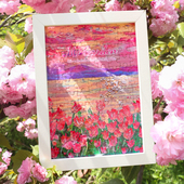 浪漫花海郁金香油画拼图礼盒套装 10岁男女孩故宫文创礼品创意实用礼物 108片带相框摆件儿童diy手工益智玩具6