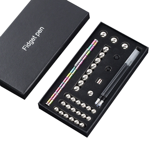 创意百变磁铁笔解压磁力笔磁性笔盒装中性笔超酷网红悬浮笔可拆吸铁石黑科技变形钢珠笔学生益智趣味生日礼物