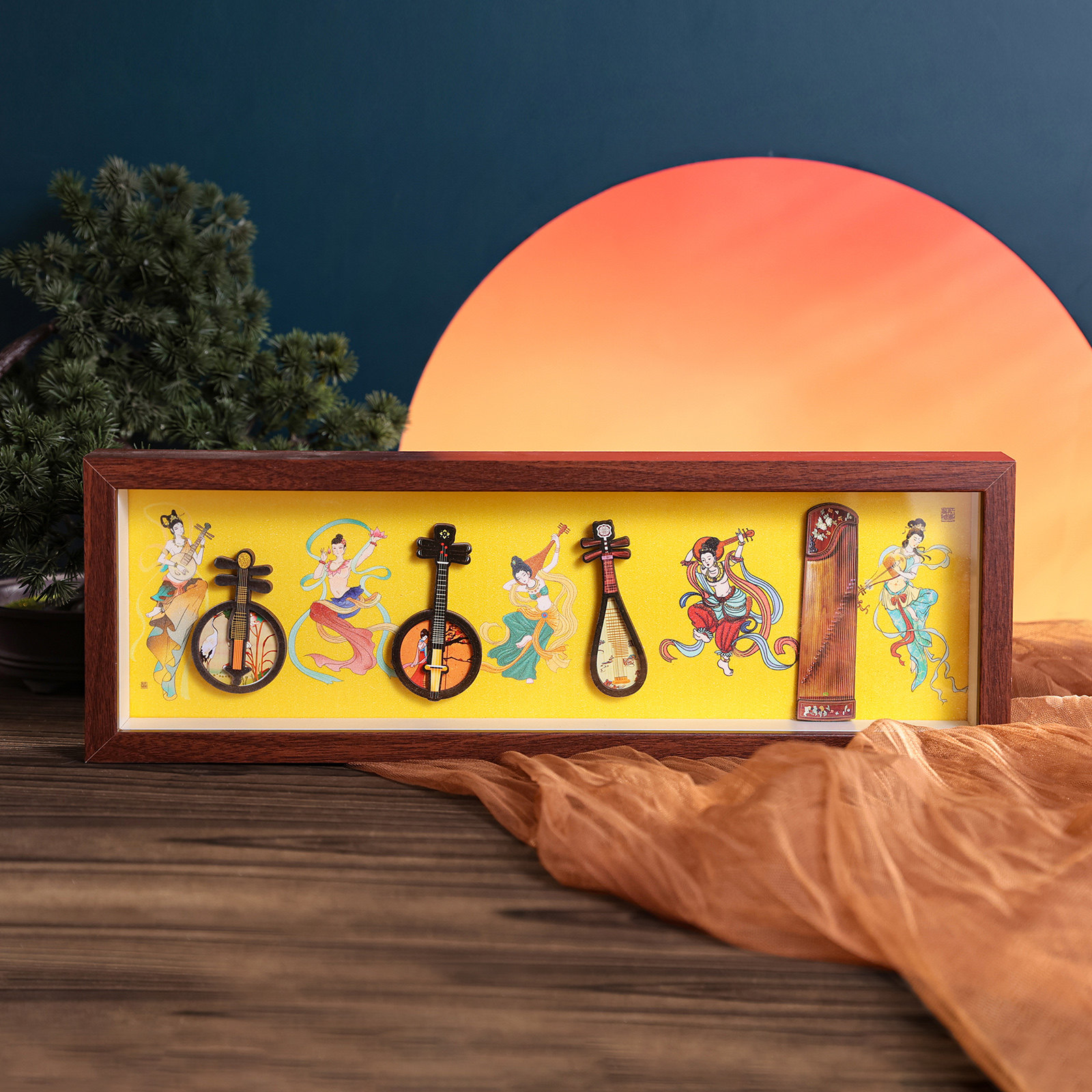 甘肃敦煌木质乐器AR冰箱贴礼盒套装文创小礼品博物院旅游纪念品个性创意国潮工艺品精美实用伴手礼送老师同学