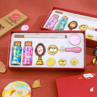 可爱猫咪火漆印章套装全套猫爪蜡粒便宜手账工具diy材料包软萌胸针女孩女生小学生儿童解压玩具生日礼物奖励