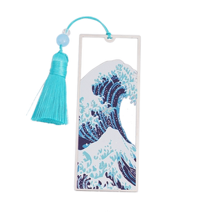 神奈川冲浪里镂空金属艺术书签礼盒故宫文创精美流苏日系学生实用纪念品简约文艺古典小清新礼物送老师同学