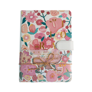 弗里德花园磁扣本pu全彩页插画手账本小清新少女心笔记本子欧式文艺复古记事本多功能日记本创意学生文具新款