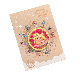 萌宠花园动物纪念币DIY磁性冰箱贴卡通可爱浮雕硬币纪念章小鹿松鼠柴犬柯基龙猫樱花兔浣熊熊猫金币儿童徽章