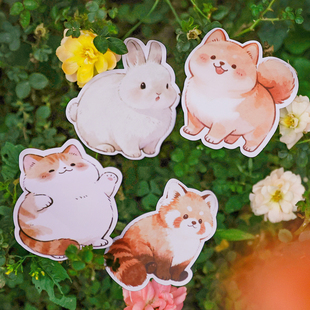 林间小绘可爱便利贴ins风萌趣卡通动物N次贴留言记事标记中小学生文具猫咪狗狗兔子随手贴异型手帐粘性便签本