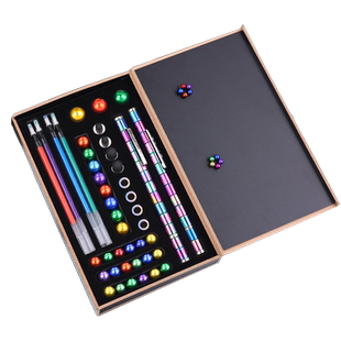 黑科技磁力笔百变磁铁笔磁性笔双色拼色学生文具创意礼品神器减压解压磁环悬浮笔抖音网红益智趣味玩具中性笔
