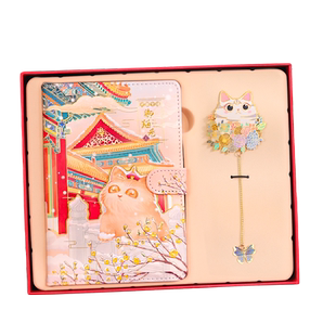 御猫巷手账礼盒刻字彩页笔记本子故宫文创猫咪喵星人萌宠喵卡通可爱小清新记事本签字笔生日礼物伴手礼送同学