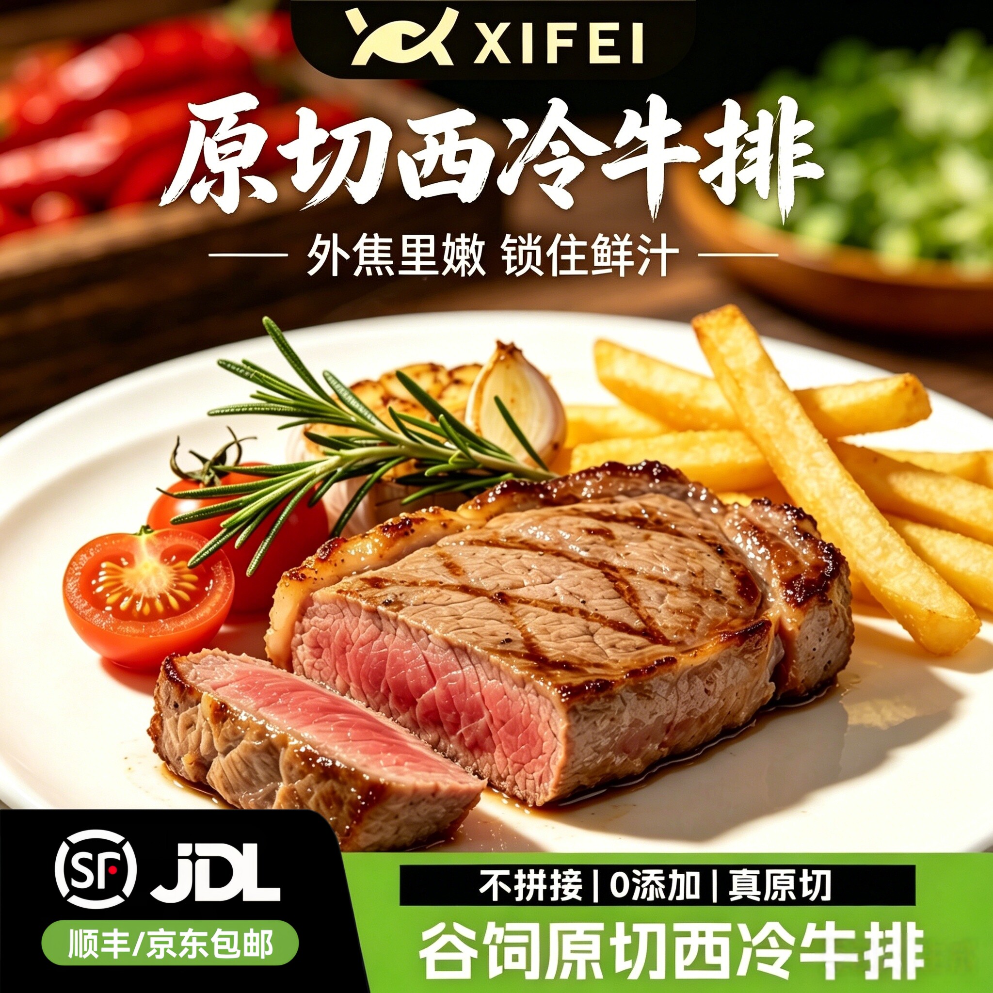 希菲澳洲原切安格斯西冷牛排图片