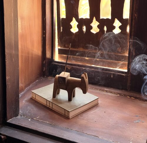 埃及手工红木柚木毛驴线香插可爱动物造型香座家用熏香底座
