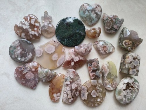 樱花玛瑙吊坠玛瑙梳子摆件