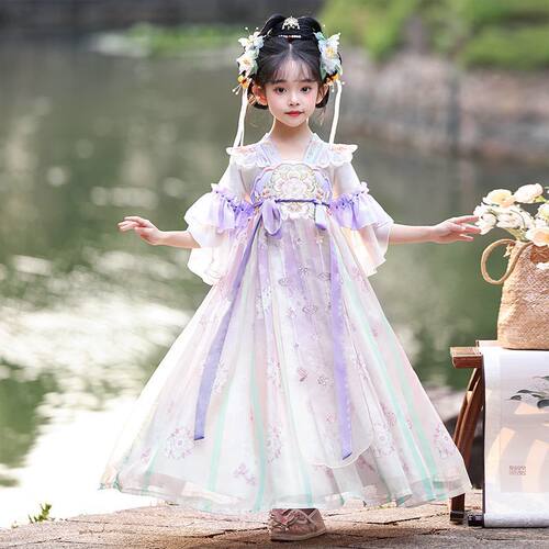 2026新款汉服超仙公主裙女童儿童夏款古装国风夏季古风连衣裙唐装