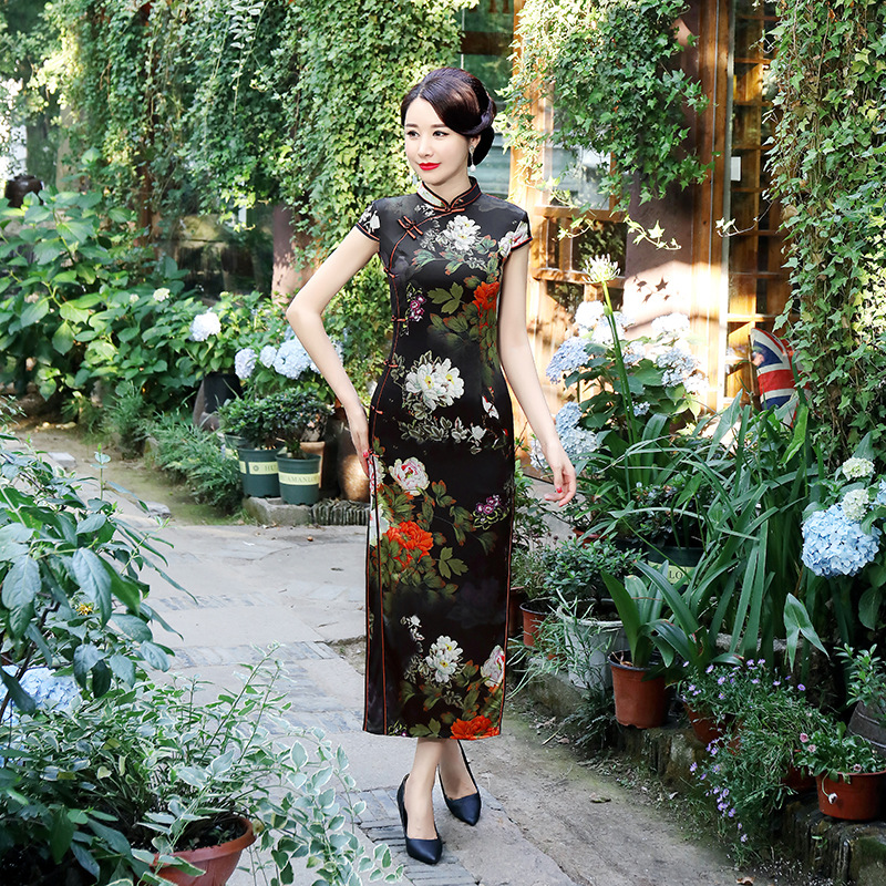 春秋经典老上海优雅风唐装旗袍