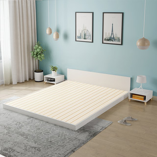 板式床现代简约1.5m1.8米实木双人床出租房1.2米单人床榻榻米落地