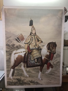 郎世宁 乾隆大阅图 宣纸绢布装饰画微喷字画装裱挂轴人物国画无框
