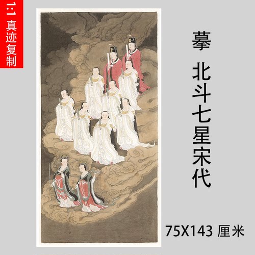 摹宋代北斗七星图立轴佛画星宿神仙工笔画人物微喷画稿装裱挂轴 - 封面
