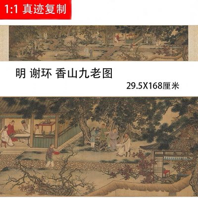 谢环香山九老图文人画国画