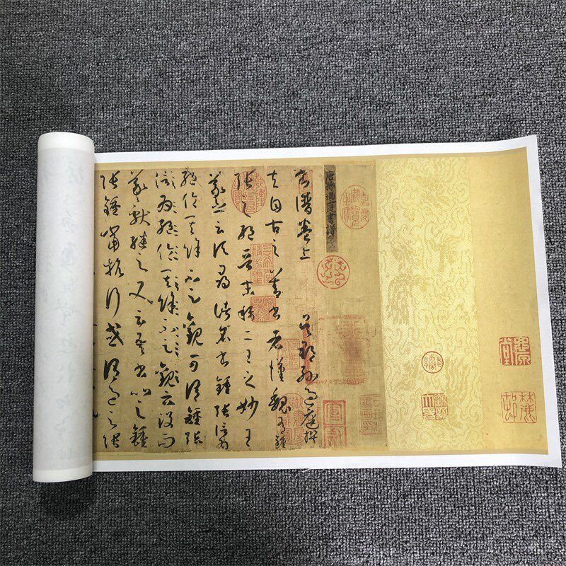 孙过庭草书《书谱》原作宣纸绢布微喷复制成人书法摹写字帖长卷