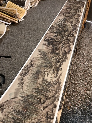 山水画沈周蜀山秦树写意微喷名画