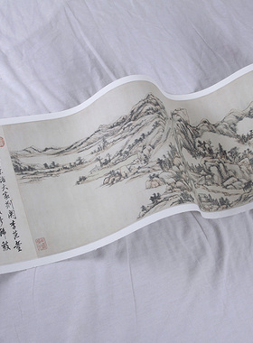 1:1清四王 王原祁山水画晴峦霁翠卷 克利夫兰美术馆藏画真迹复制
