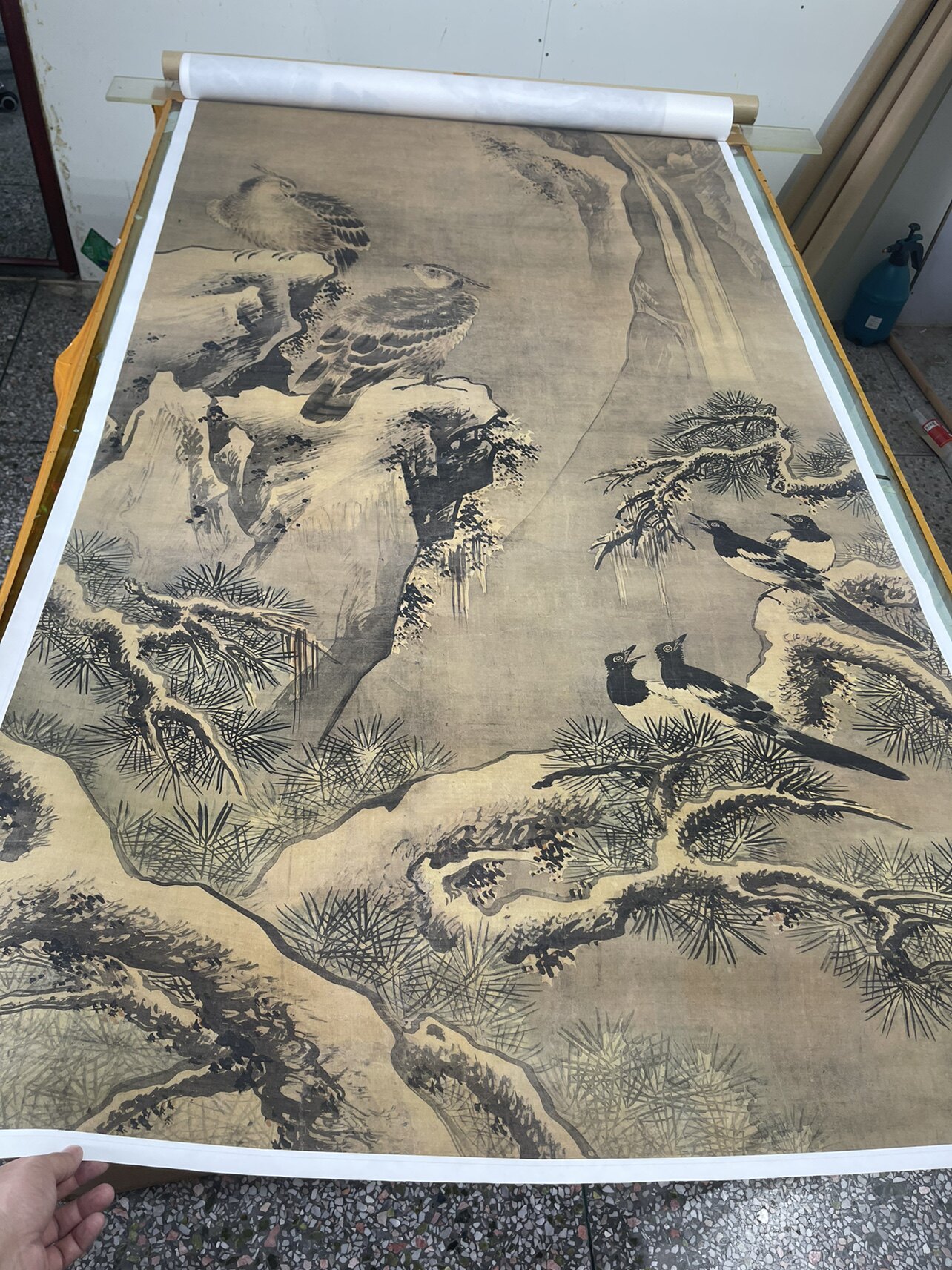 明 吕纪 四喜图 名家仿古院体国画立轴原大尺寸微喷画稿工笔花鸟