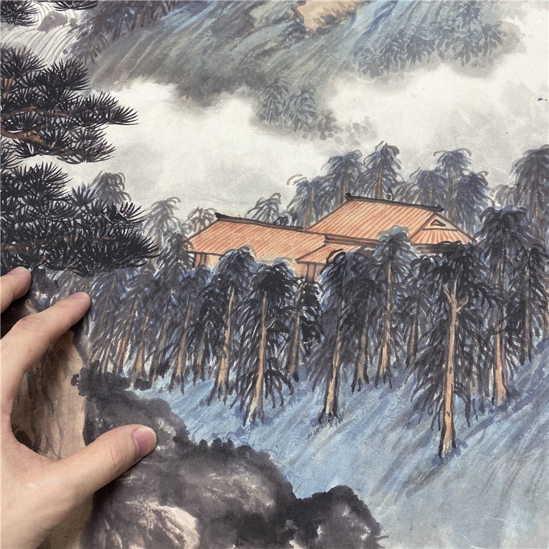 吴湖帆 春领晴庄133x66cm   古典山水水墨画国画可装裱卷轴立轴