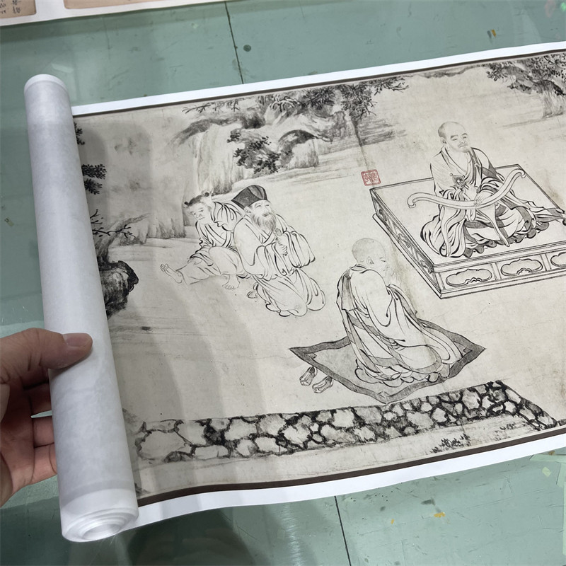 李公麟宋张激白莲社图卷名画复制