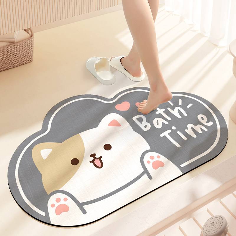 大江卫生间吸水地垫硅藻泥软垫家用卡通浴室门口防滑脚垫厕所门垫,居家布艺,家用脚垫,淘宝优惠券,粉丝福利购,淘宝优惠卷