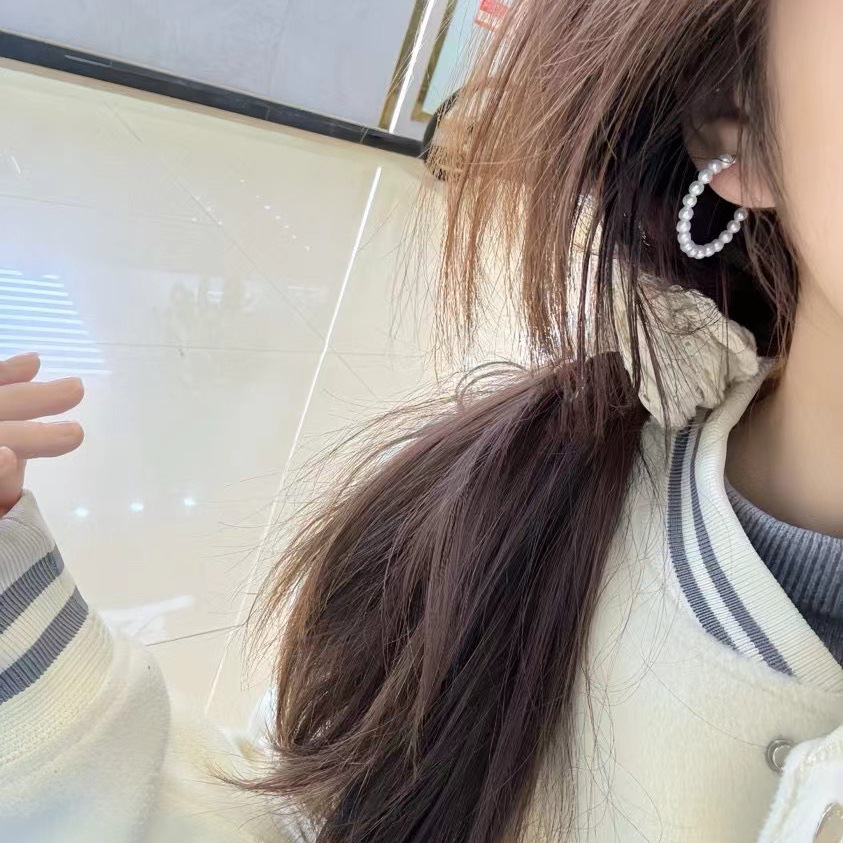 14k注金材质加天然淡水珍珠耳圈通百搭3-4mm淡水baby珍珠