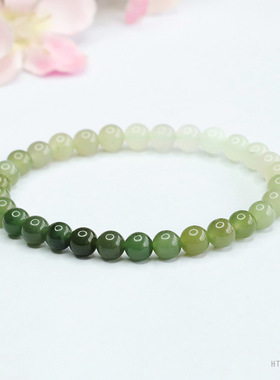 眷钰 天然和田玉手串晴水渐变手链首饰工厂批发直播代发S3051604