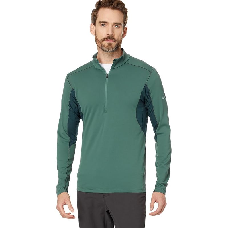 ARC‘TERYX/始祖鸟男士长袖T恤Rho Hybrid半开立领弹性吸湿排汗