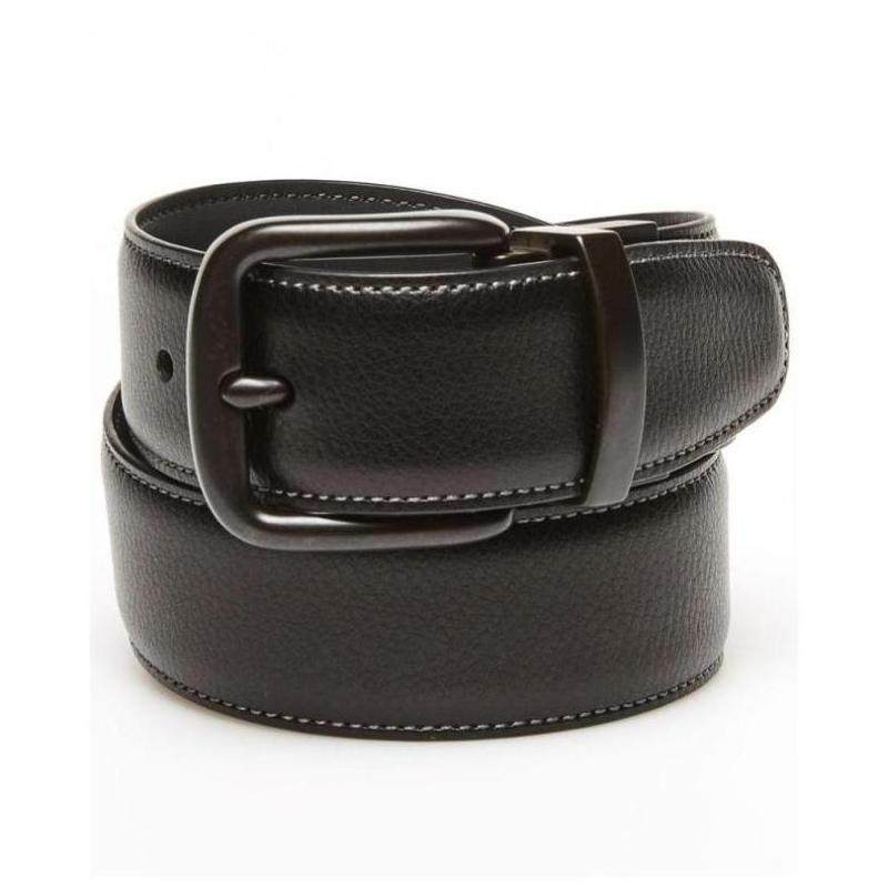 original penguin男腰带纯色黑色金属扣眼可调节皮质正品12068506