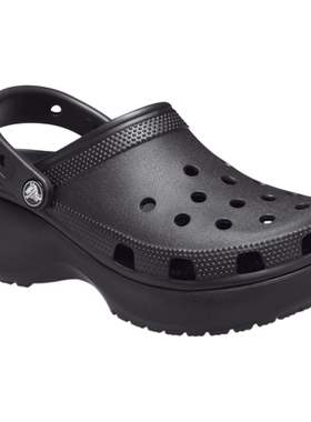 Crocs/卡骆驰女鞋洞洞鞋包头凉鞋拖鞋厚底增高鞋沙滩鞋夏季黑色