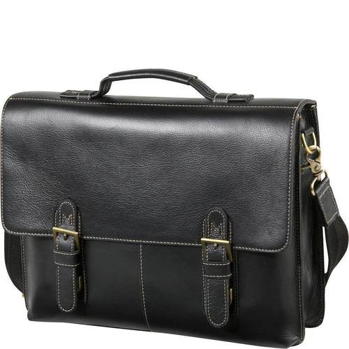 锁扣皮质商务风单肩包